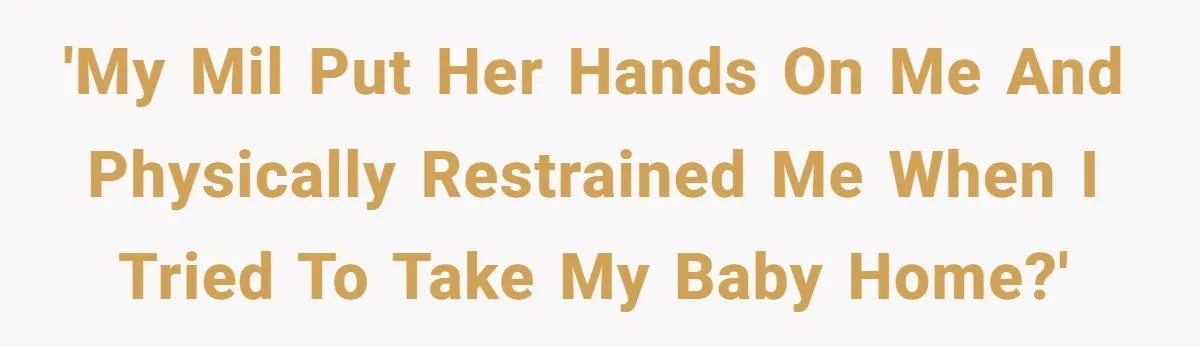 'My MIL put her hands on me and physically restrained me when I tried to take my baby home?'