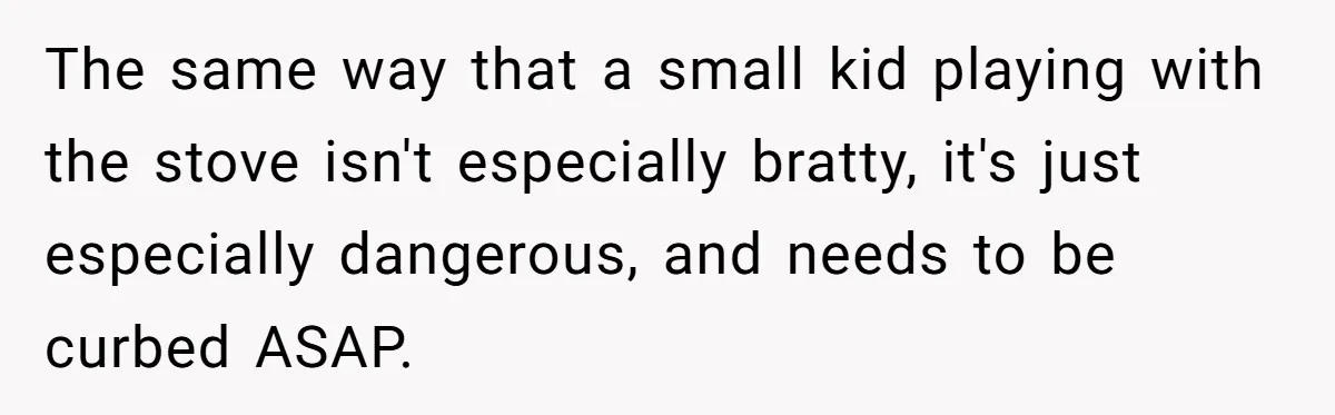 The same way that a small kid playing with the stove isn't especially bratty, it's just especially dangerous, and needs to be curbed ASAP.