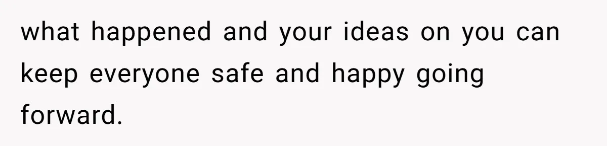 what happened and your ideas on you can keep everyone safe and happy going forward.