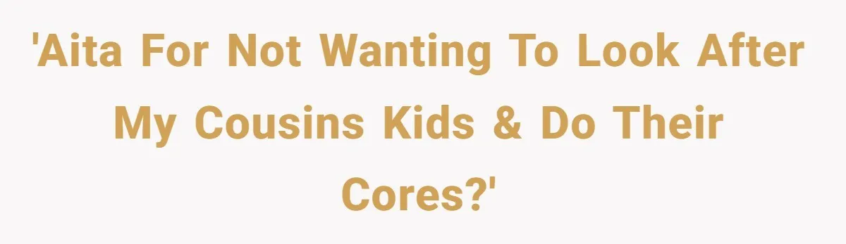 'AITA for not wanting to look after my cousins kids & do their cores?'