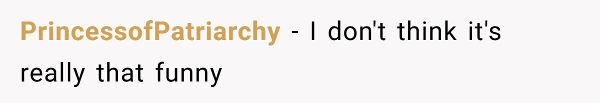 PrincessofPatriarchy − I don't think it's really that funny