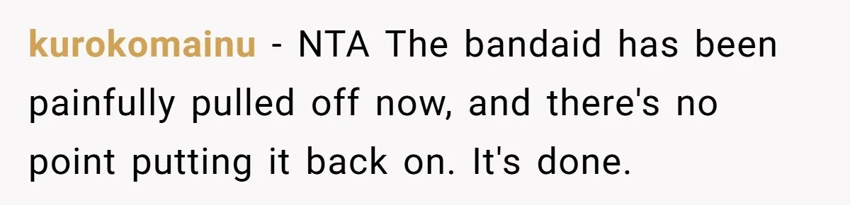 kurokomainu − NTA The bandaid has been painfully pulled off now, and there's no point putting it back on. It's done.