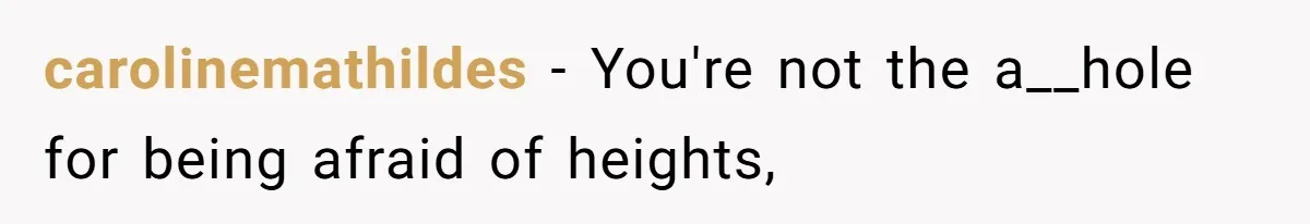 carolinemathildes − You're not the a__hole for being afraid of heights,