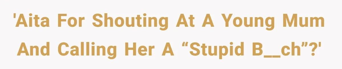 'AITA for shouting at a young mum and calling her a “stupid b__ch”?'