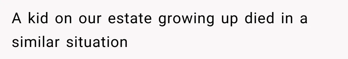 A kid on our estate growing up died in a similar situation