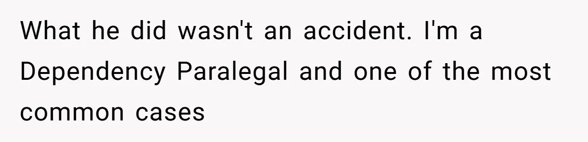 What he did wasn't an accident. I'm a Dependency Paralegal and one of the most common cases