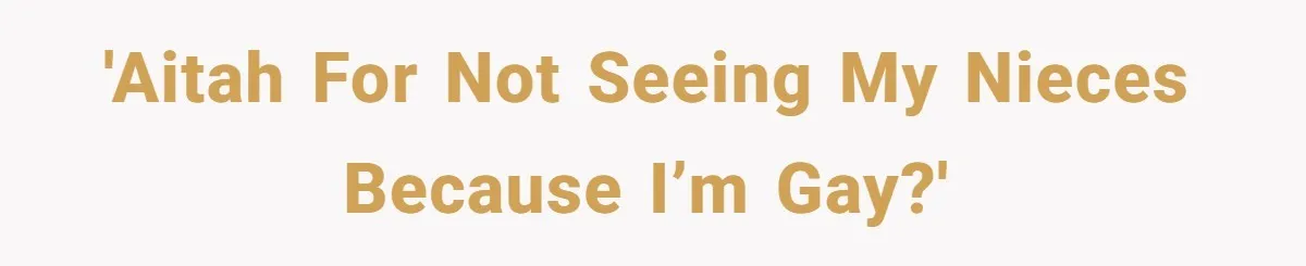 'AITAH for not seeing my nieces because I’m gay?'