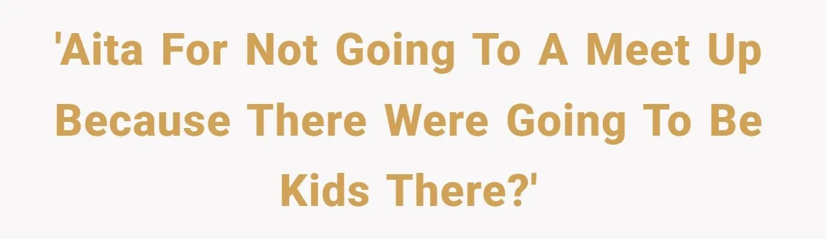 'AITA for not going to a meet up because there were going to be kids there?'