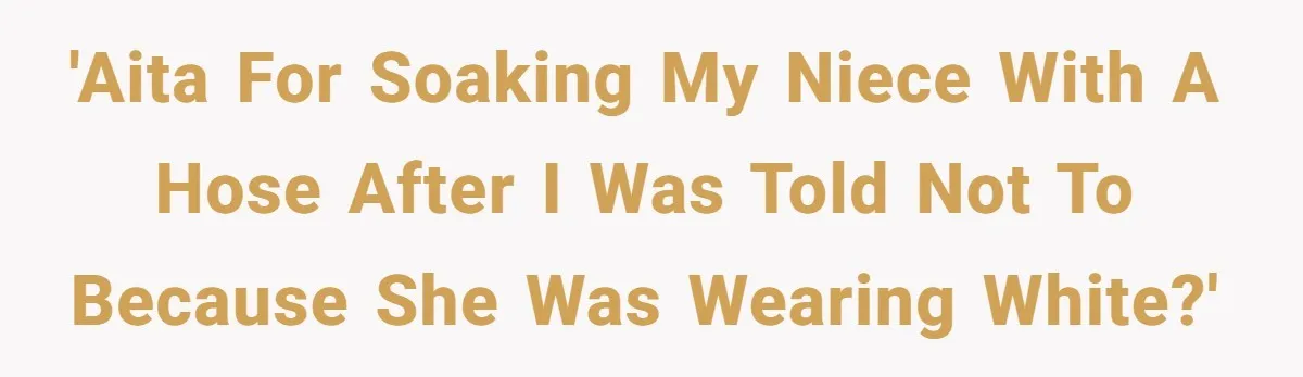 'AITA for soaking my niece with a hose after I was told not to because she was wearing white?'