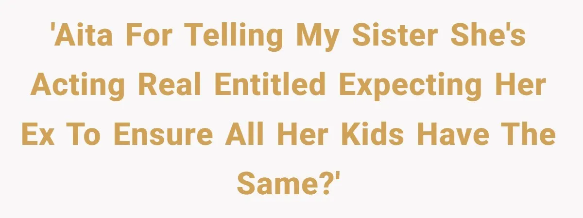 'AITA for telling my sister she's acting real entitled expecting her ex to ensure all her kids have the same?'