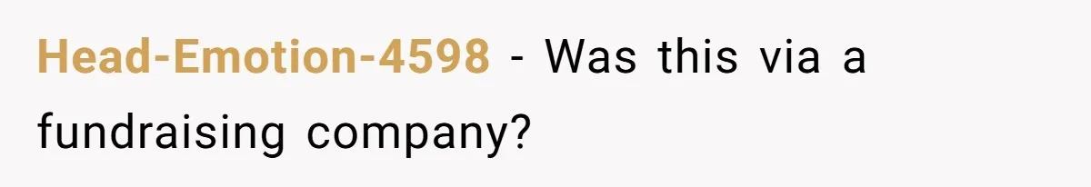 Head-Emotion-4598 − Was this via a fundraising company?