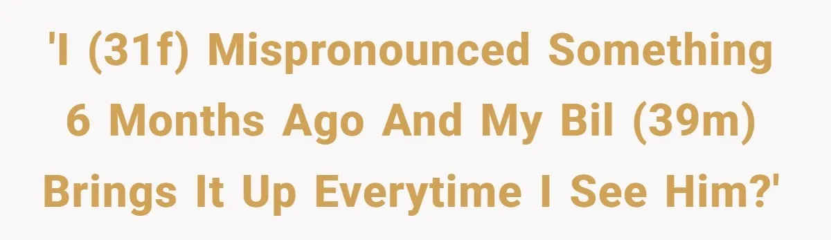 'I (31F) mispronounced something 6 months ago and my BIL (39M) brings it up everytime I see him?'