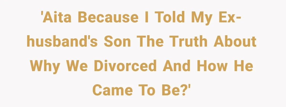 'AITA because I told my ex-husband's son the truth about why we divorced and how he came to be?'