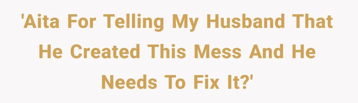 'AITA for telling my husband that he created this mess and he needs to fix it?'