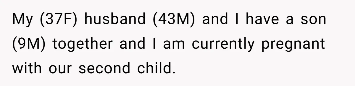 My (37F) husband (43M) and I have a son (9M) together and I am currently pregnant with our second child.