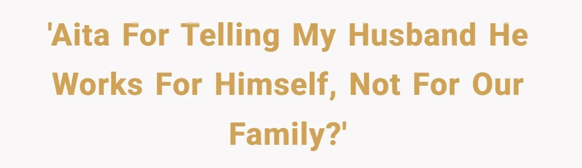 'AITA for telling my husband he works for himself, not for our family?'
