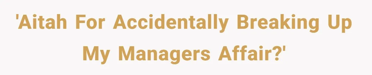 'AITAH for accidentally breaking up my managers affair?'