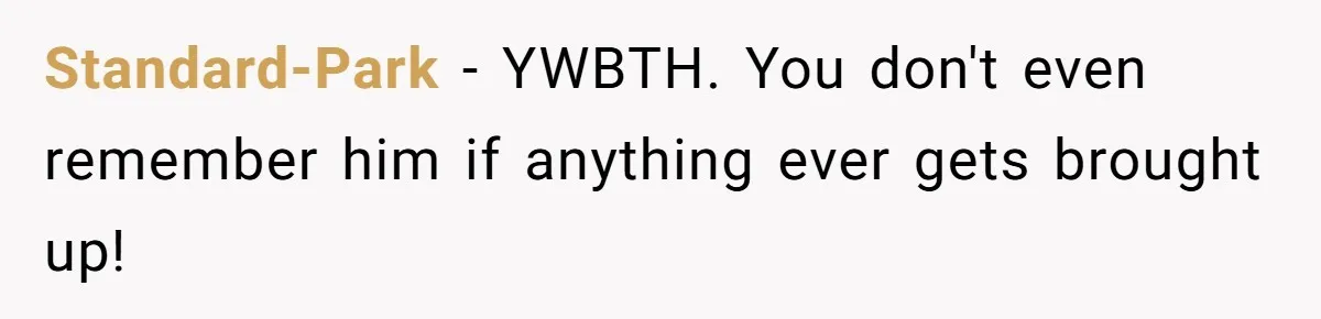 Standard-Park − YWBTH. You don't even remember him if anything ever gets brought up!