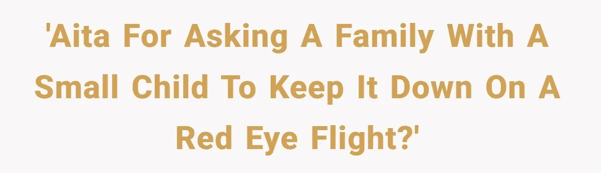 'AITA for asking a family with a small child to keep it down on a red eye flight?'
