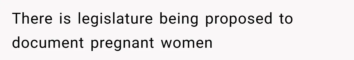 There is legislature being proposed to document pregnant women
