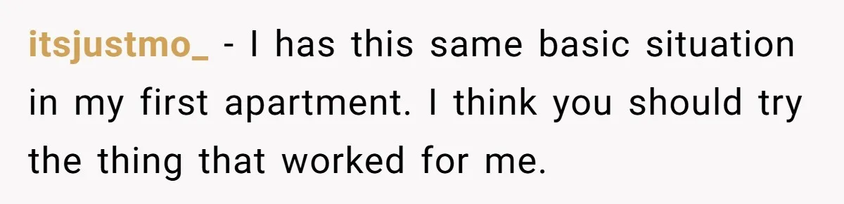 itsjustmo_ − I has this same basic situation in my first apartment. I think you should try the thing that worked for me.