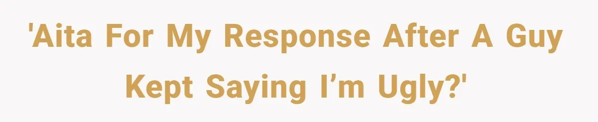 'AITA for my response after a guy kept saying I’m ugly?'