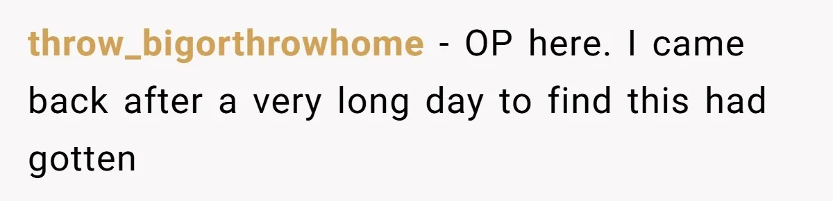 throw_bigorthrowhome − OP here. I came back after a very long day to find this had gotten