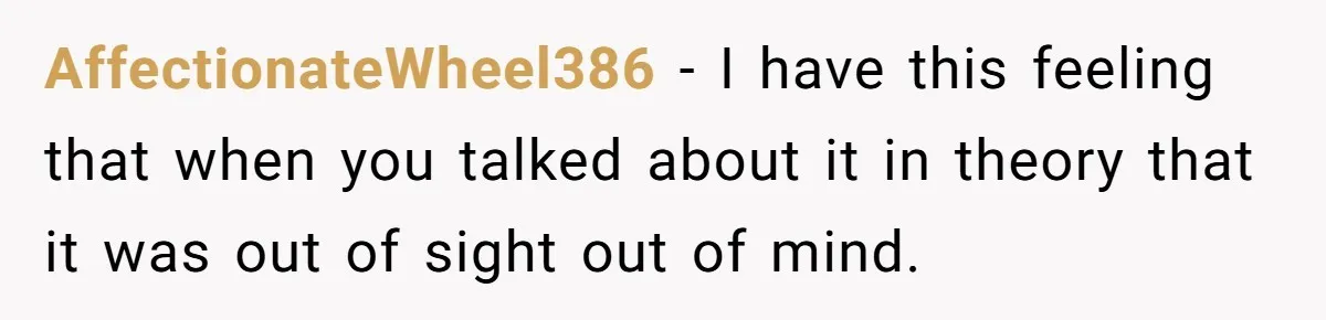 AffectionateWheel386 − I have this feeling that when you talked about it in theory that it was out of sight out of mind.