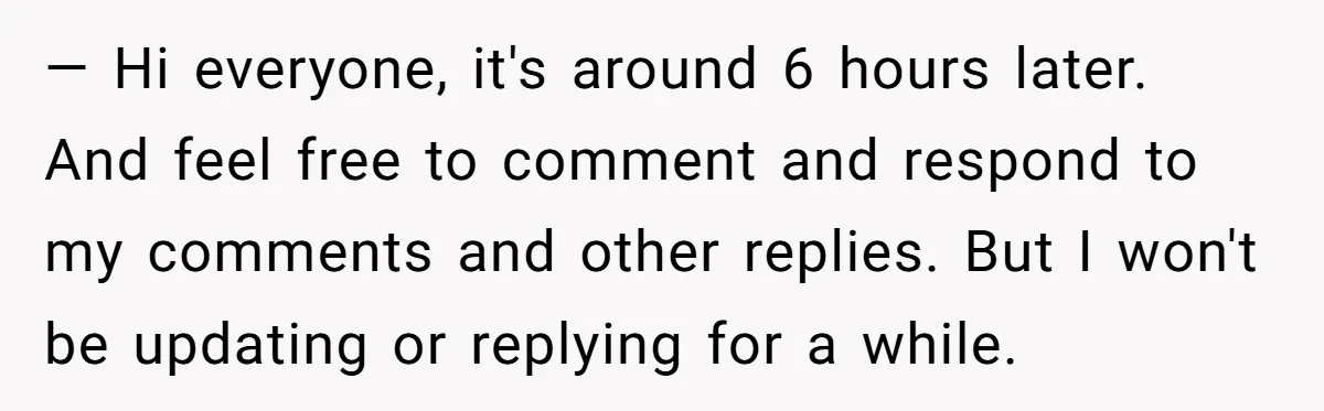 — Hi everyone, it's around 6 hours later. And feel free to comment and respond to my comments and other replies. But I won't be updating or replying for a...