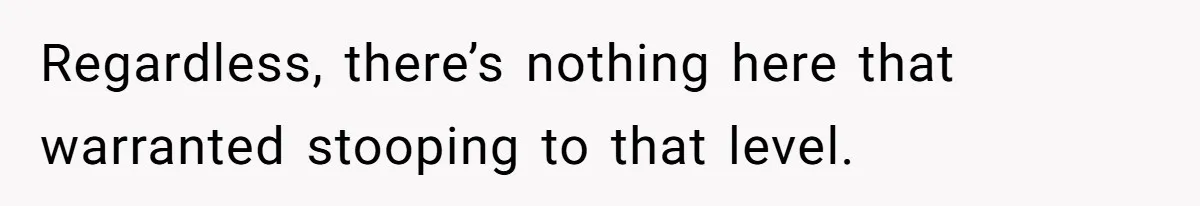Regardless, there’s nothing here that warranted stooping to that level.