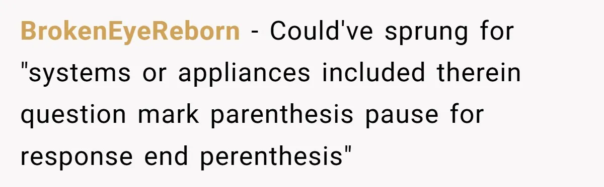 BrokenEyeReborn − Could've sprung for "systems or appliances included therein question mark parenthesis pause for response end perenthesis"