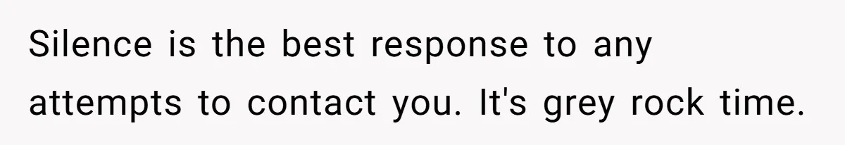 Silence is the best response to any attempts to contact you. It's grey rock time.