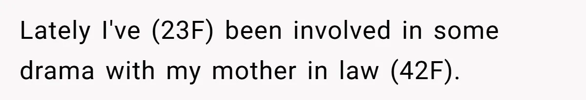Lately I've (23F) been involved in some drama with my mother in law (42F).