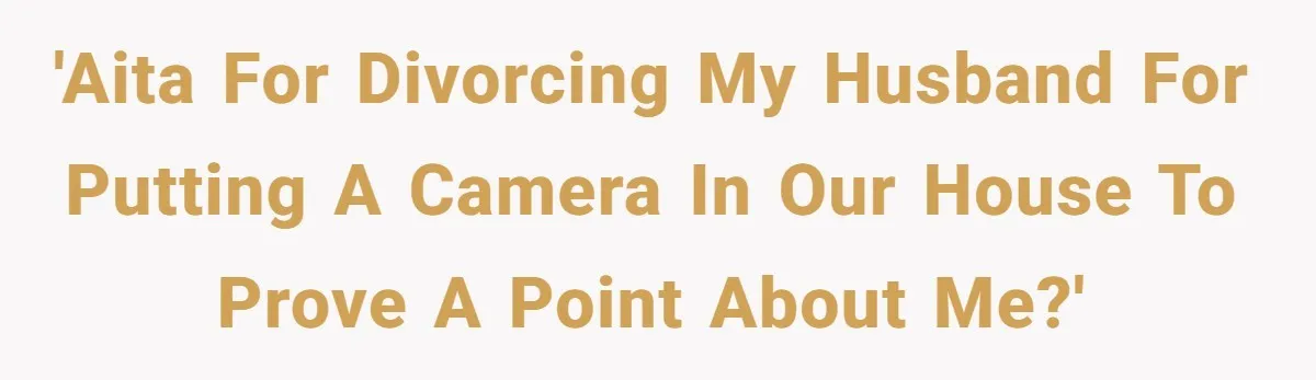 'AITA for divorcing my husband for putting a camera in our house to prove a point about me?'