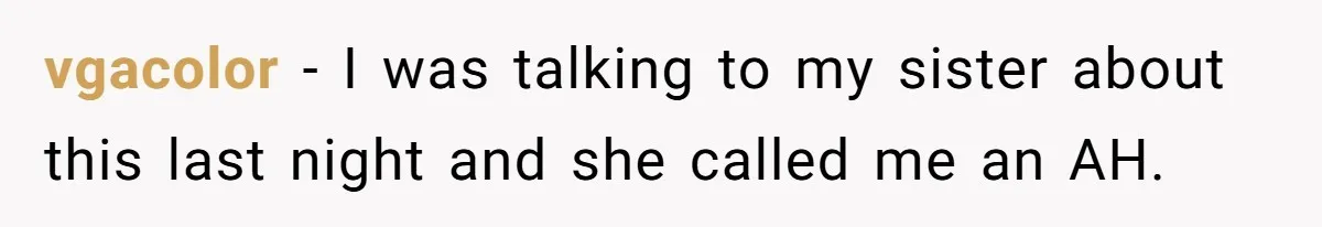 vgacolor − I was talking to my sister about this last night and she called me an AH.