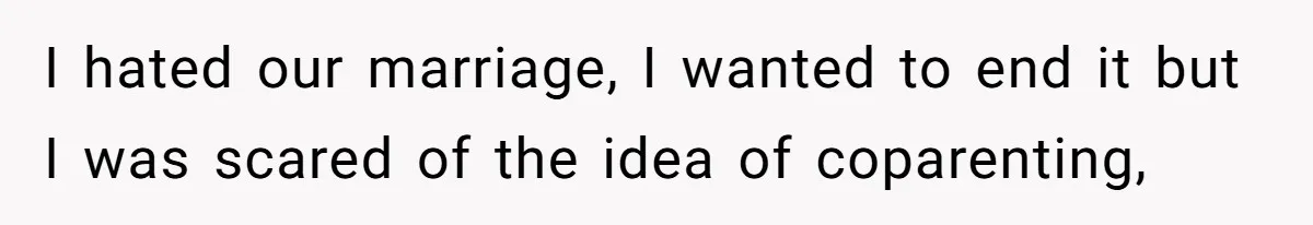 I hated our marriage, I wanted to end it but I was scared of the idea of coparenting,
