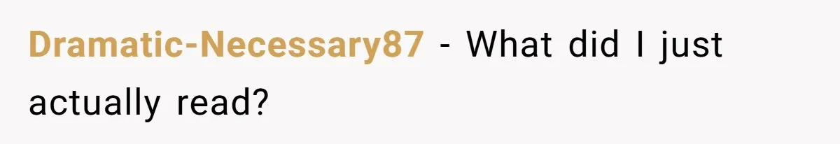 Dramatic-Necessary87 − What did I just actually read?