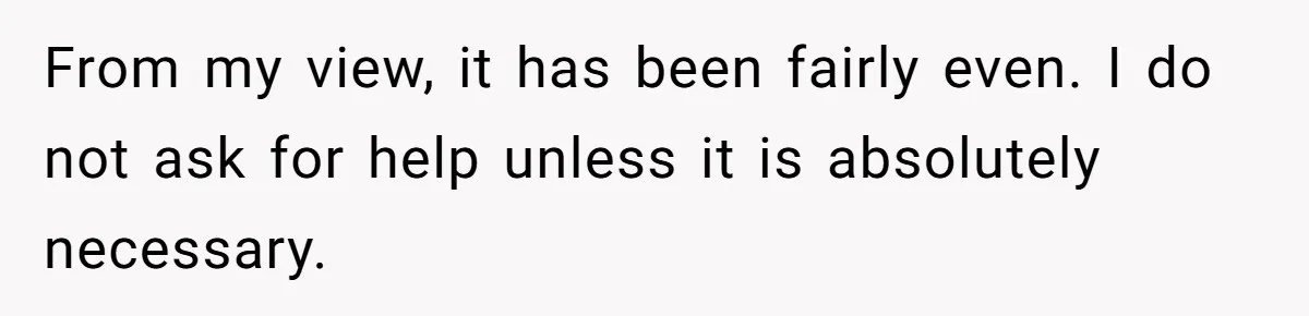 From my view, it has been fairly even. I do not ask for help unless it is absolutely necessary.