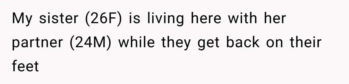 My sister (26F) is living here with her partner (24M) while they get back on their feet