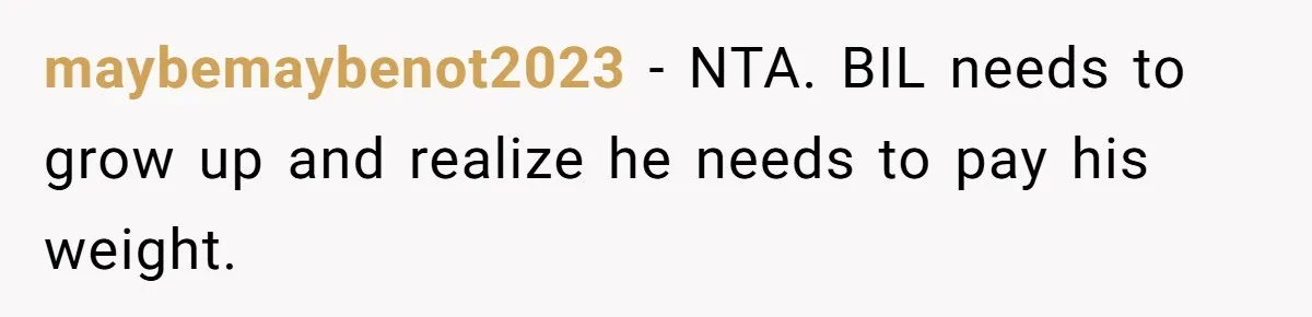 maybemaybenot2023 − NTA. BIL needs to grow up and realize he needs to pay his weight.
