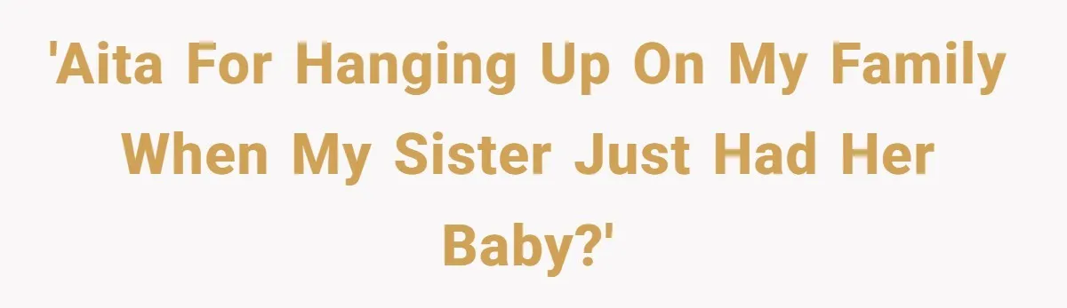 'AITA for hanging up on my family when my sister just had her baby?'