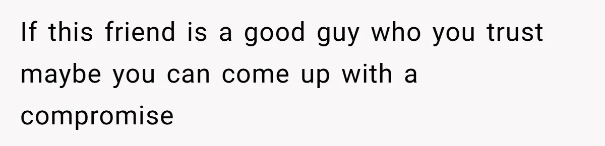 If this friend is a good guy who you trust maybe you can come up with a compromise