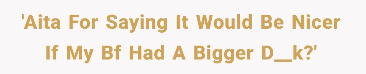 'AITA for saying it would be nicer if my bf had a bigger d__k?'