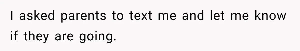 I asked parents to text me and let me know if they are going.