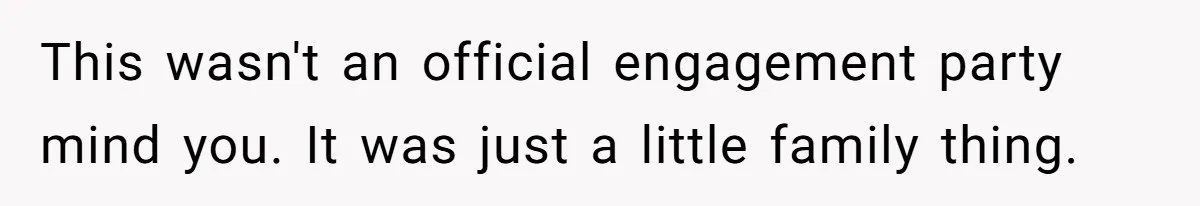 This wasn't an official engagement party mind you. It was just a little family thing.