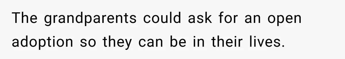 The grandparents could ask for an open adoption so they can be in their lives.