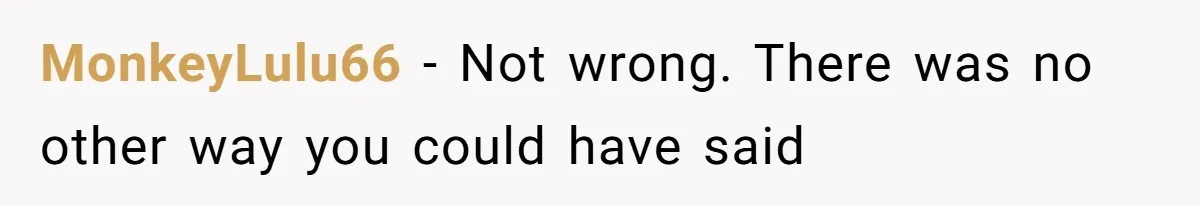 MonkeyLulu66 − Not wrong. There was no other way you could have said