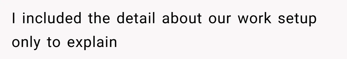 I included the detail about our work setup only to explain