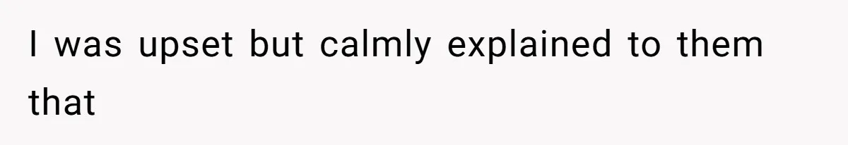 I was upset but calmly explained to them that
