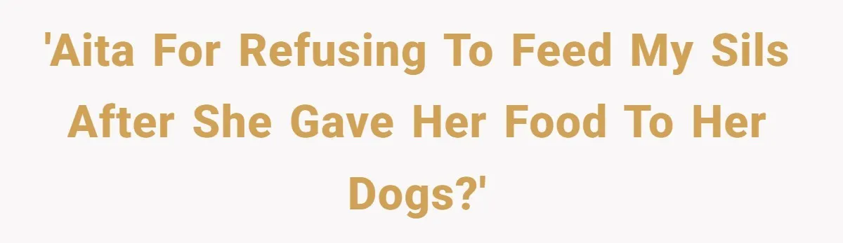 'AITA for refusing to feed my SILs after she gave her food to her dogs?'